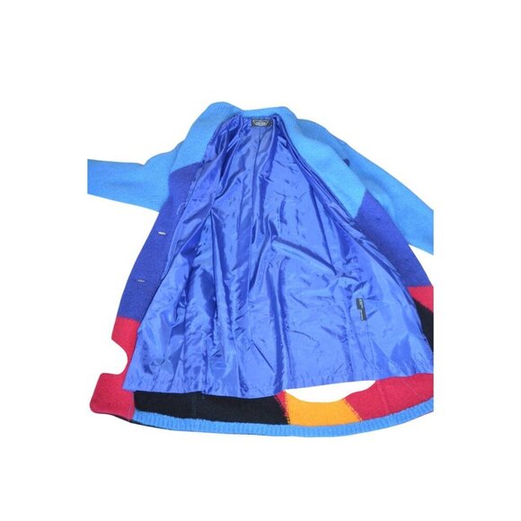 Vintage 70s Falcon Italian Design Avant Garde Wool Mohair Knit Coat Women Small - Picture 10 of 12